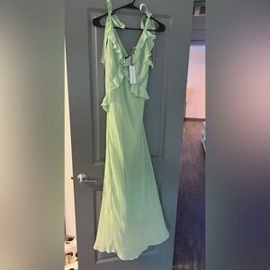 Christian Lacroix Women Dress Pastel Green Tie Shoulder size Small BRAND NEW